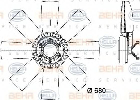 Вентилятор, охолодження двигуна BEHR HELLA SERVICE 8MV 376 731-461