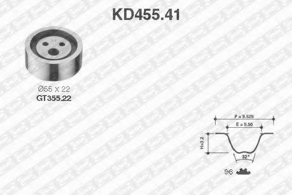 Комплект ременя ГРМ SNR KD455.41