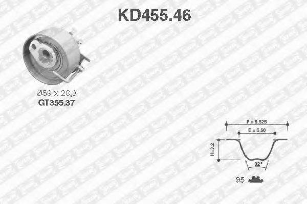 Комплект ременя ГРМ SNR KD455.46