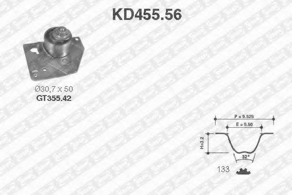 Комплект ременя ГРМ SNR KD455.56