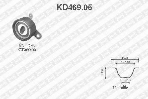 Комплект ременя ГРМ SNR KD469.05
