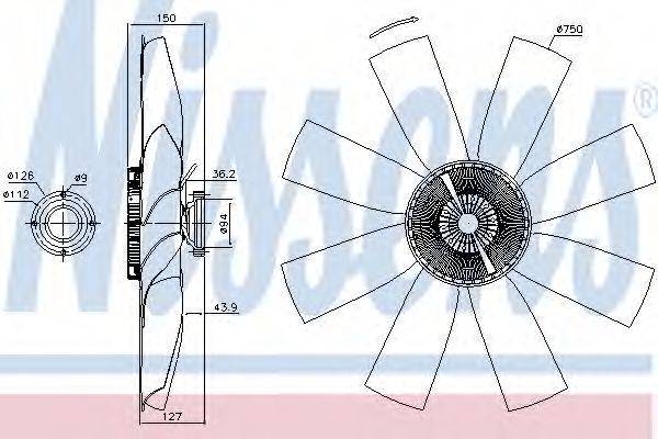 Вентилятор системы охлаждения двигателя NISSENS 86027