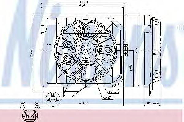 Вентилятор системы охлаждения двигателя NISSENS 85090