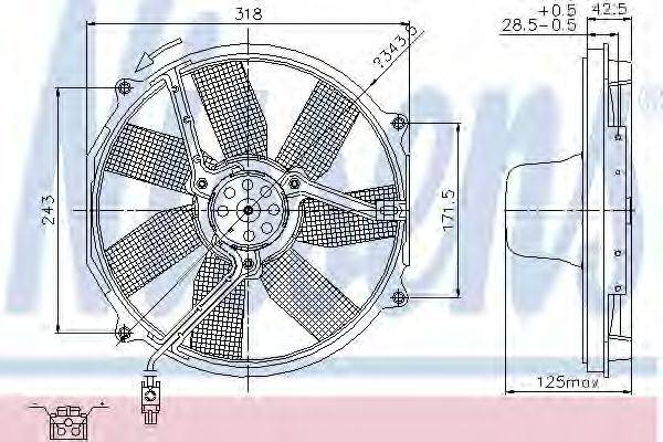 Вентилятор системы охлаждения двигателя NISSENS 85151