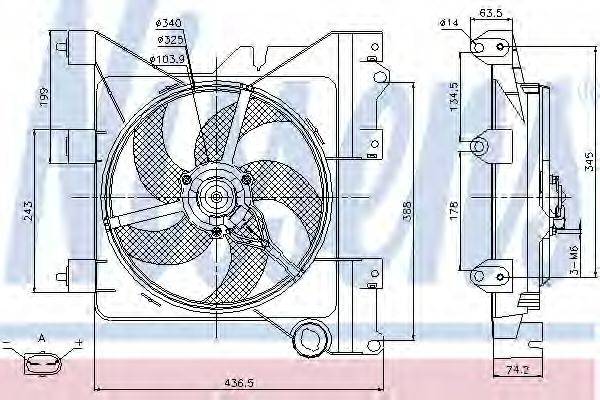 Вентилятор системы охлаждения двигателя NISSENS 85316