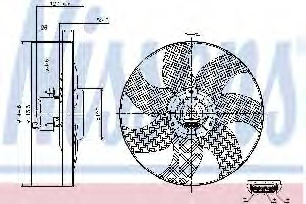 Вентилятор системы охлаждения двигателя NISSENS 85542