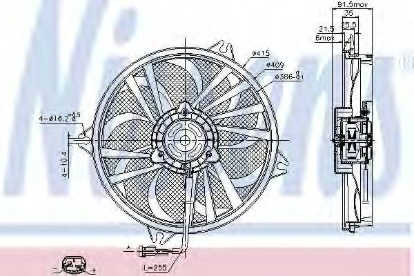 Вентилятор системы охлаждения двигателя NISSENS 85605