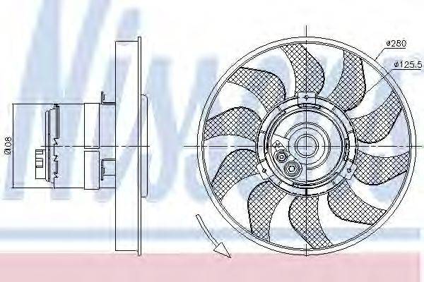 Вентилятор системы охлаждения двигателя NISSENS 85619
