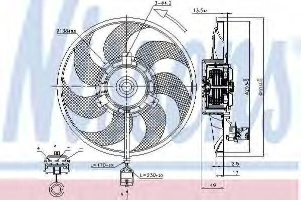 Вентилятор системы охлаждения двигателя NISSENS 85703