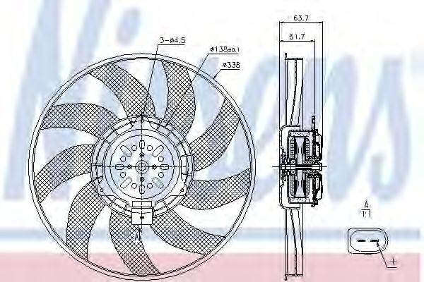 Вентилятор системы охлаждения двигателя NISSENS 85727