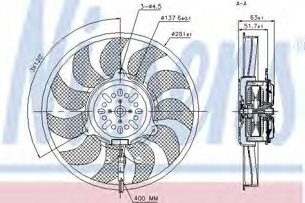 Вентилятор системы охлаждения двигателя NISSENS 85731