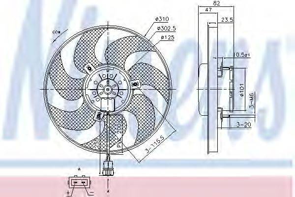 Вентилятор системы охлаждения двигателя NISSENS 85761