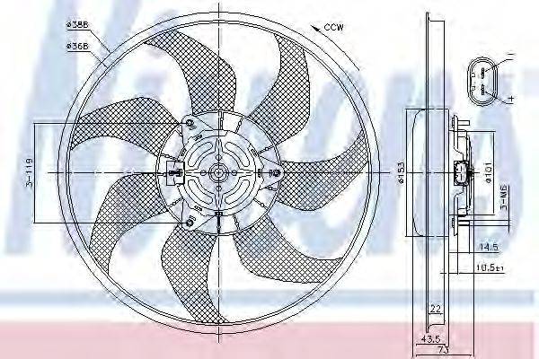 Вентилятор системы охлаждения двигателя NISSENS 85776