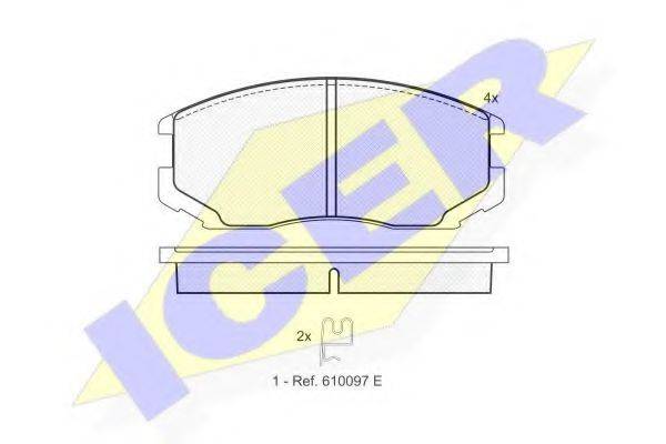 Комплект гальмівних колодок, дискове гальмо ICER 181129