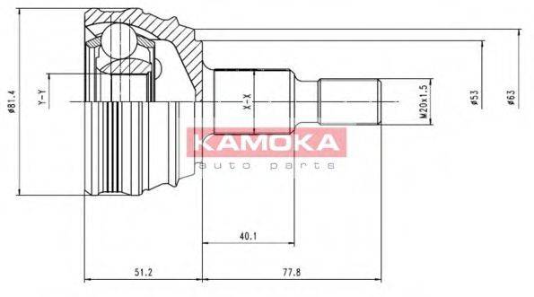 KAMOKA 6864 Шарнірний комплект, приводний вал