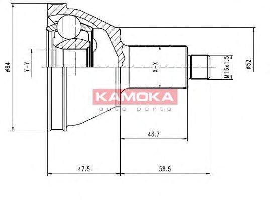 KAMOKA 7084 Шарнірний комплект, приводний вал