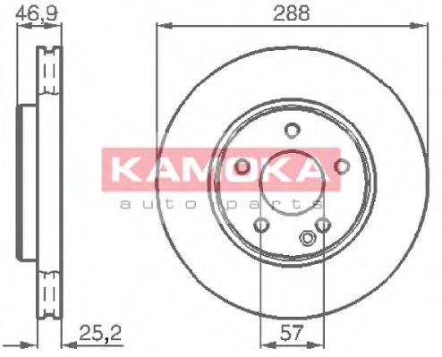 гальмівний диск KAMOKA 1031634