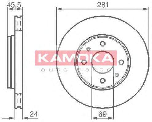 KAMOKA 1032136 Тормозной диск