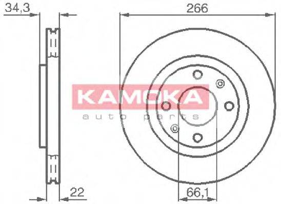 гальмівний диск KAMOKA 1032280