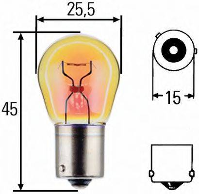 Лампа накаливания, фонарь указателя поворота; Лампа накаливания, фонарь указателя поворота HELLA 8GA 006 841-123