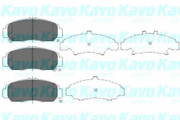 Комплект гальмівних колодок, дискове гальмо KAVO PARTS KBP-2047