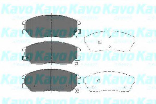 Комплект гальмівних колодок, дискове гальмо KAVO PARTS KBP-3021
