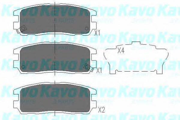 Комплект гальмівних колодок, дискове гальмо KAVO PARTS KBP-3502