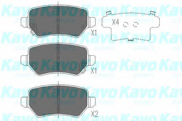 Комплект гальмівних колодок, дискове гальмо KAVO PARTS KBP-4020