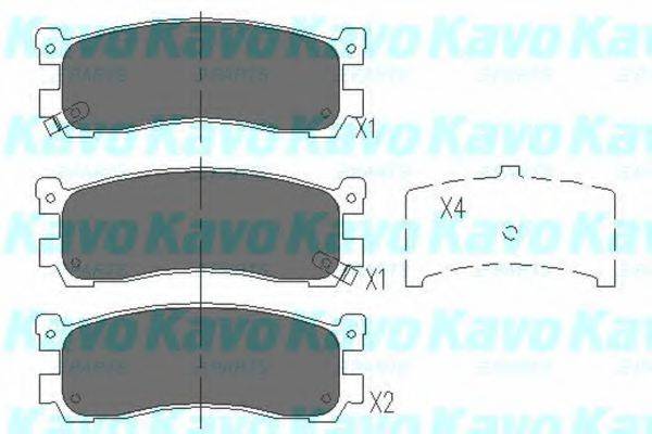 Комплект гальмівних колодок, дискове гальмо KAVO PARTS KBP-4556