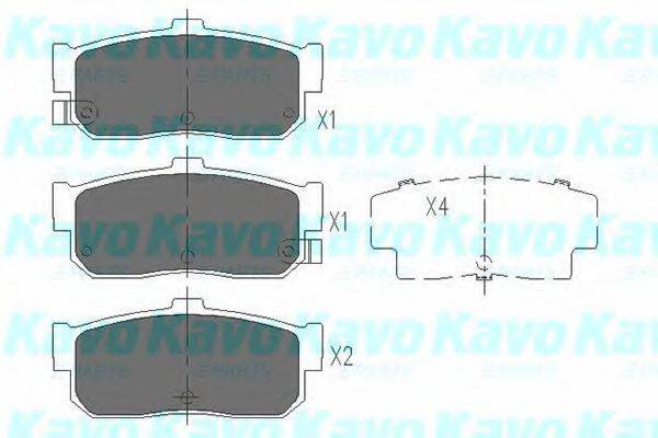 Комплект гальмівних колодок, дискове гальмо KAVO PARTS KBP-6513