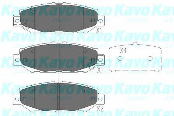 Комплект гальмівних колодок, дискове гальмо KAVO PARTS KBP-9062