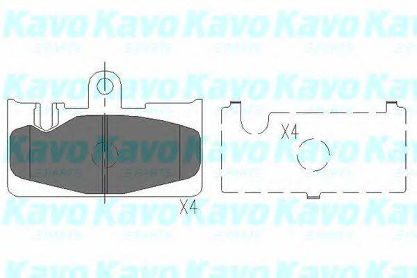 Комплект гальмівних колодок, дискове гальмо KAVO PARTS KBP-9073