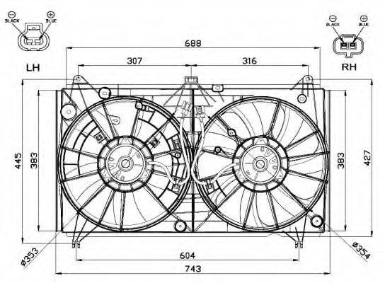 Вентилятор, охолодження двигуна NRF 47567