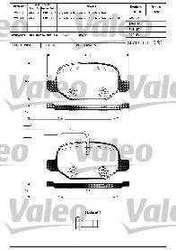 Комплект гальмівних колодок, дискове гальмо VALEO 598407