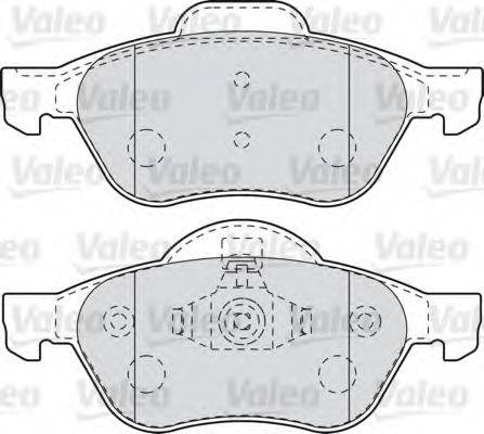 Комплект гальмівних колодок, дискове гальмо VALEO 601012