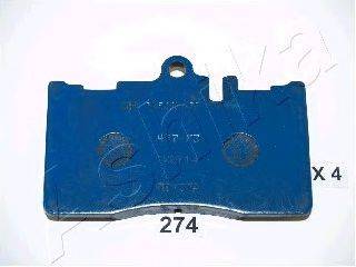 Комплект гальмівних колодок, дискове гальмо ASHIKA 50-02-274