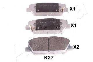 Комплект гальмівних колодок, дискове гальмо ASHIKA 50-0K-K27