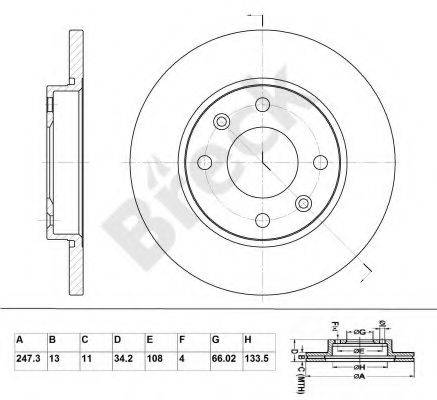 Тормозной диск BRECK BR 012 SA100
