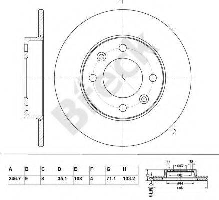 Тормозной диск BRECK BR 035 SA100