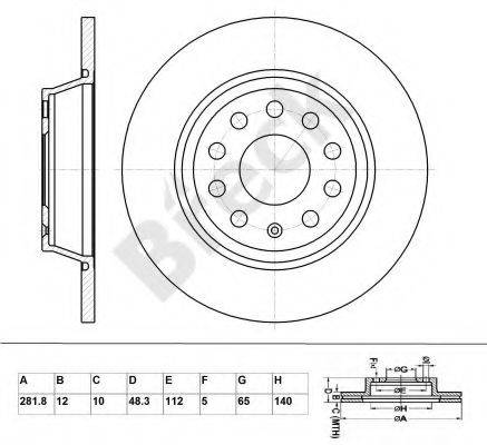 гальмівний диск BRECK BR 036 SA100
