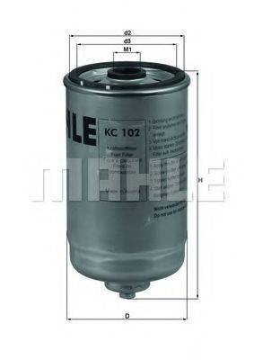 MAHLE ORIGINAL KC102 Паливний фільтр