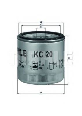 Топливный фильтр MAHLE ORIGINAL KC 20