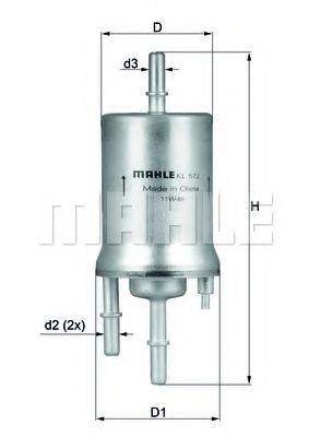 Паливний фільтр MAHLE ORIGINAL KL 572