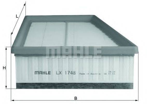 Воздушный фильтр MAHLE ORIGINAL LX 1748