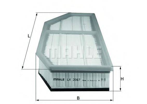 Воздушный фильтр MAHLE ORIGINAL LX 2067