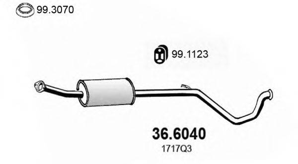 Средний глушитель выхлопных газов ASSO 36.6040
