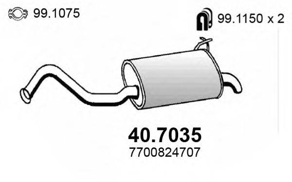 Глушитель выхлопных газов конечный ASSO 40.7035