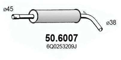 Средний глушитель выхлопных газов ASSO 50.6007