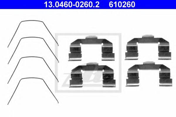 Комплектуючі, колодки дискового гальма ATE 13.0460-0260.2
