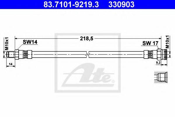 Тормозной шланг ATE 83.7101-9219.3